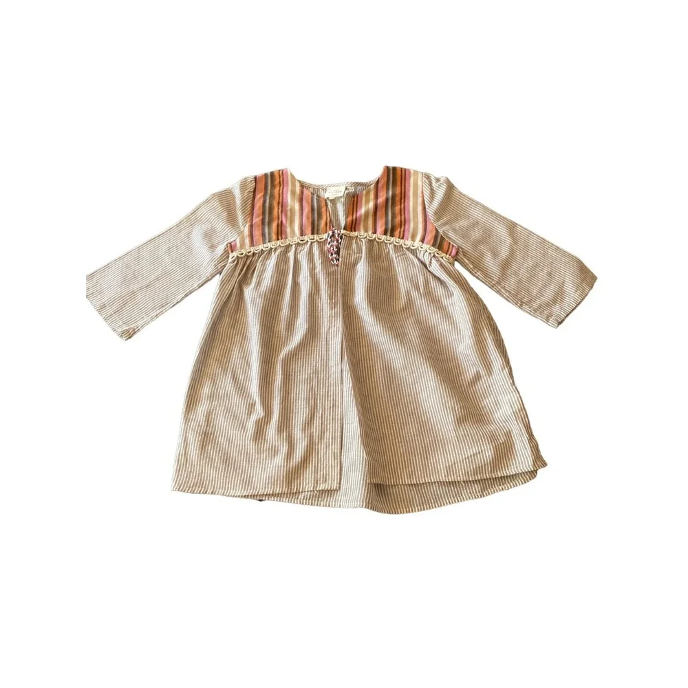 Hayden Girls Brown Striped‎ Front Tie Swim Cover Up Size 11-12